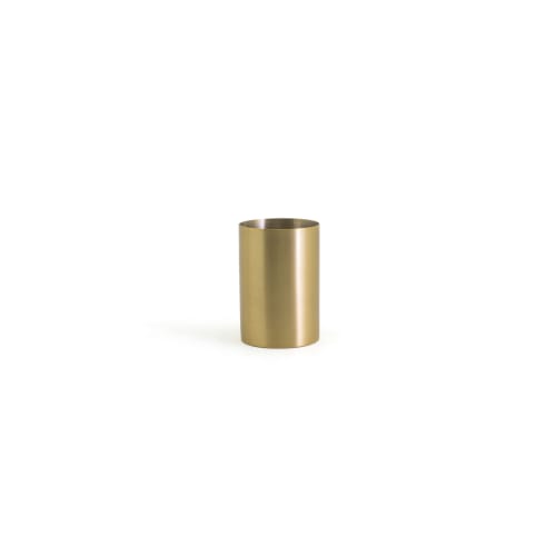 Asheville Round Brushed Stainless Holder 10 oz, Matte Brass